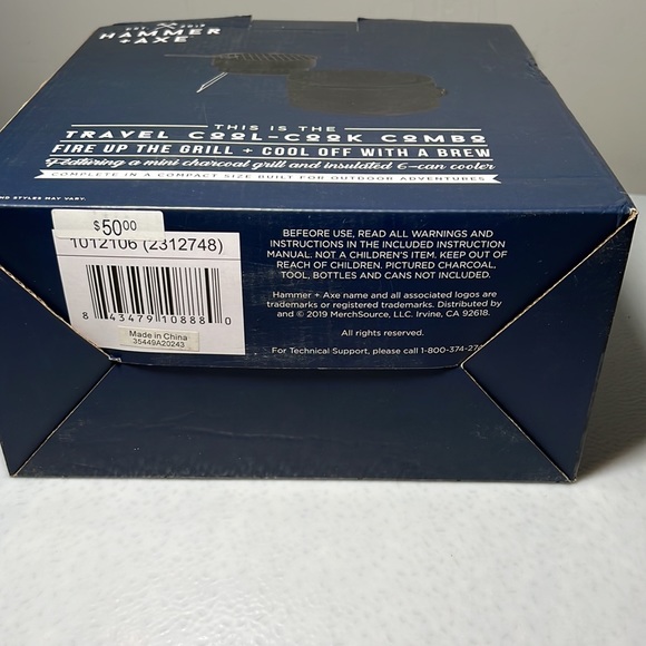 Hammer + Axe 2-Piece Mini Grill Insulated Cooler BBQ Set Travel Cool-Cook Combo - Picture 9 of 9